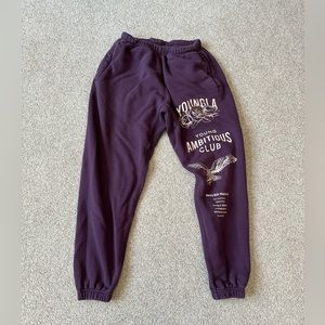 YoungLA immortal sweatpants size small in plum